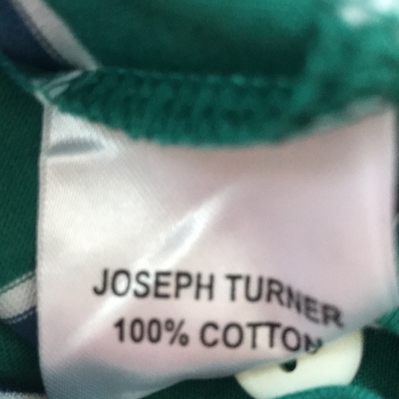 NEW Joseph Turner UK Golf Polo Shirt Striped Medium Green & Blue - Picture 9 of 11